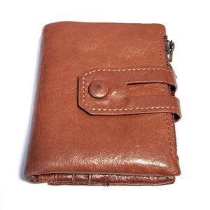 Men's caramel brown leather wallet